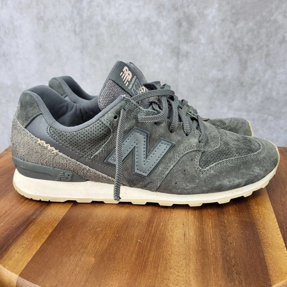 New Balance 696 Running Shoes Womens 9.5 Gray Suede Sneakers Trainers WL696BY